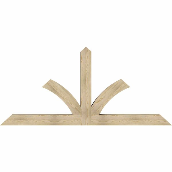 Ekena Millwork Richland Rough Sawn Timber Gable Bracket, Douglas Fir, 96"W x 44"H x 6"D x 6"F, 11/12 Pitch GBW096X44X0606RIC00RDF - main